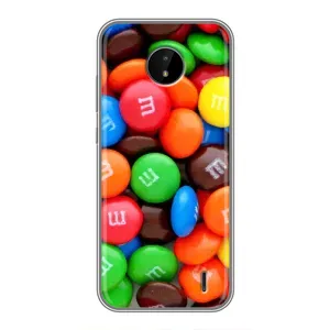 Чехол с изображением вкусной еды для Nokia C10 (Разноцветные M&M'S)