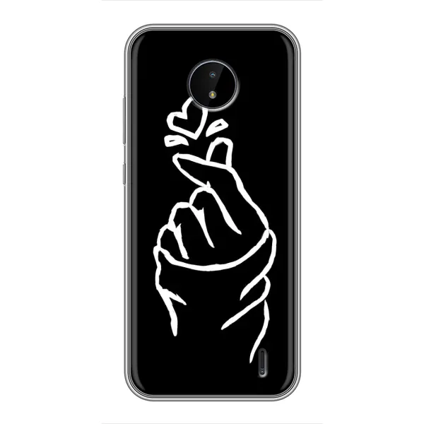 Чехол с рисунком «Сердце на черном» для Nokia C10 Чехол с рисунком «Сердце на черном» для Nokia C10