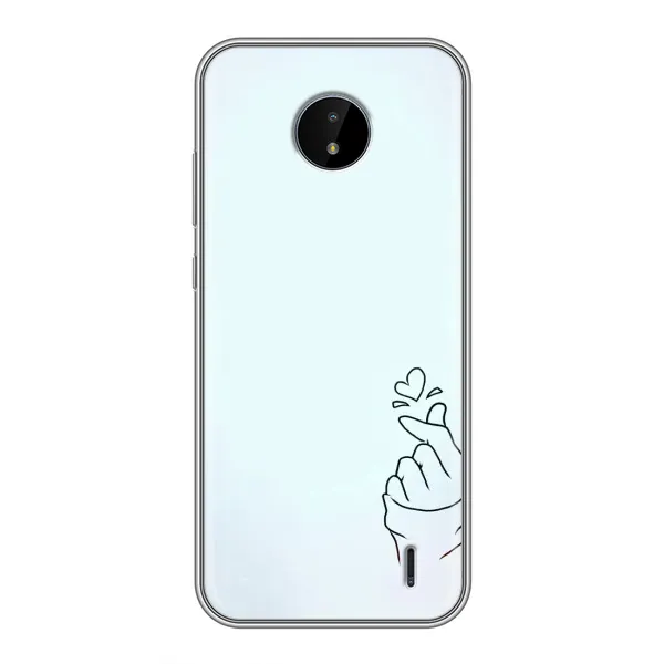 Чехол с рисунком «Сердце на голубом» для Nokia C10 Чехол с рисунком «Сердце на голубом» для Nokia C10