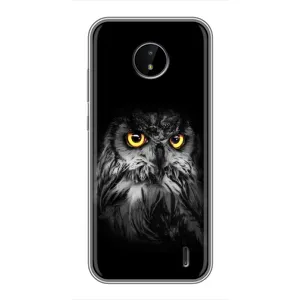 Чехлы с принтом СОВЫ для Nokia C10 (Сова на чёрном)