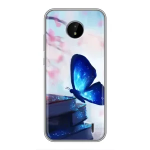 Силіконовий бампер з картинкою звірів для Nokia C20 Plus (Метелик синій)
