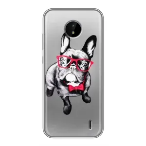 Чехол с рисунком «Бульдог в очках» для Nokia C20 Plus