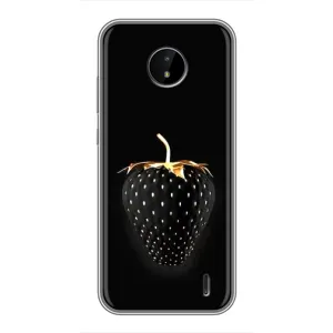 Чехол с изображением вкусной еды для Nokia C20 Plus (Чёрная клубника)