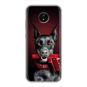 Чохол ДОБЕРМАН  для Nokia C20 Plus (Доберман злий)
