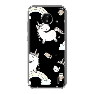 Чохол Unicorn на Nokia C20 Plus (Єдинорог з кавою)