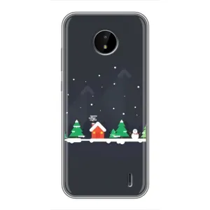 Силиконовый бампер на рождество для Nokia C20 Plus (Город зимний)