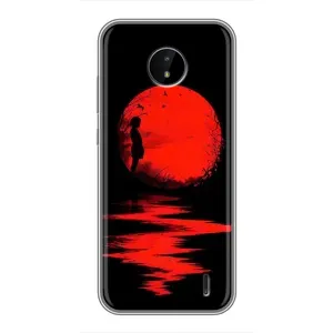 Чехол с рисунком «Красный Закат» для Nokia C20 Plus