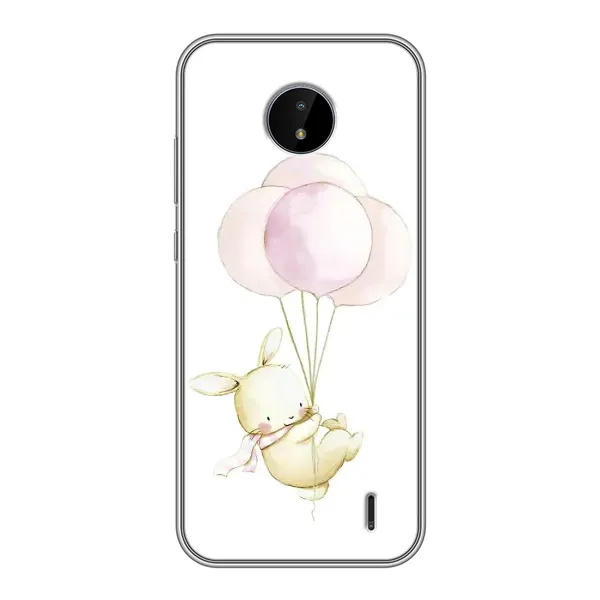 Чехол с рисунком «Кролик и шарики» для Nokia C20 Plus Чехол с рисунком «Кролик и шарики» для Nokia C20 Plus