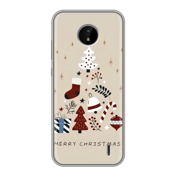 Чехол с рисунком «Merry Christmas» для Nokia C20 Plus Чехол с рисунком «Merry Christmas» для Nokia C20 Plus