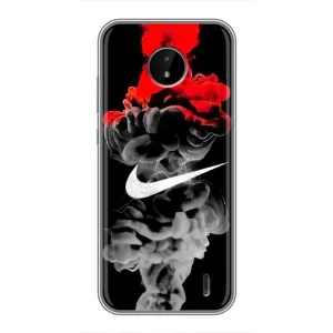 Силиконовый Чехол на Nokia C20 Plus с картинкой Nike (Nike дым)