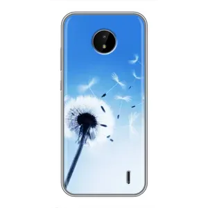 Силиконовый Чехол с одуванчиками на Nokia C20 Plus (Одуванчик на голубом)