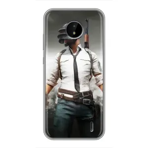 Силиконовый чехол с картинкой "Герой Pubg" на Nokia C20 Plus (Пабг)