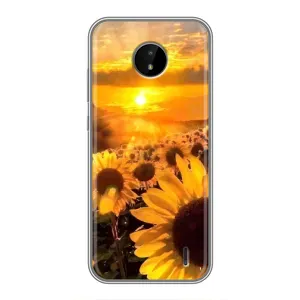 Чехол с Цветами для Nokia C20 Plus (поле подсолнухов)