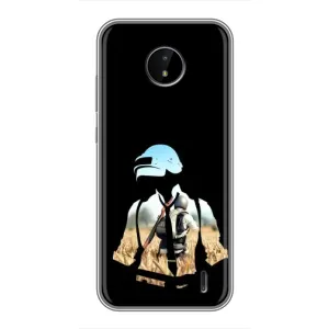 Силиконовый чехол с картинкой "Герой Pubg" на Nokia C20 Plus (Пубг мен)