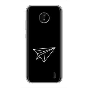 Чохол з картинками на чорному фоні для Nokia C20 Plus (Літак)