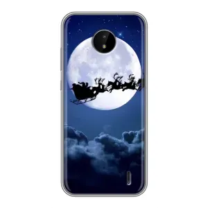 Чехол Санта Клаус для Nokia C20 Plus (Санта - луна)