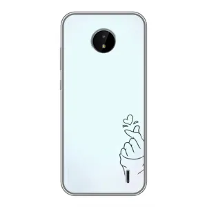 Чехлы (Знак сердечка) на Nokia C20 Plus (Сердце на голубом)