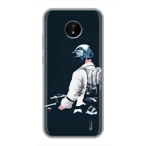 Силиконовый чехол с картинкой "Герой Pubg" на Nokia C20 Plus (В экиперовке)