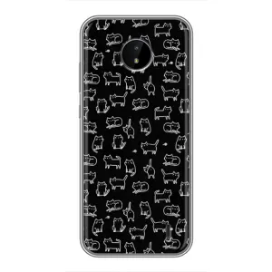 Чохол на тематику: Коти для Nokia C20 (Котики на чорному)