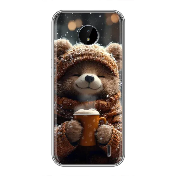 Чохол з малюнком «Ведмедик з кавою» для Nokia C20