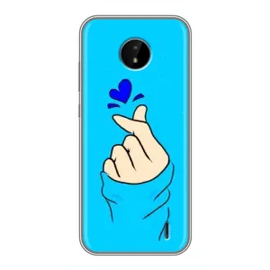 Чохол (Знак сердечка) для Nokia C20 (Сердечко на синоьому)