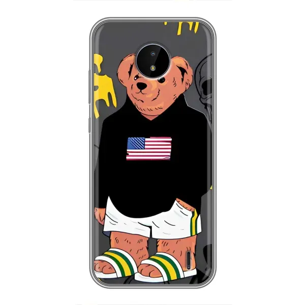 Чехол с рисунком «Teddy USA» для Nokia C20 Чехол с рисунком «Teddy USA» для Nokia C20