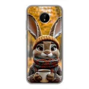 Друкований чохол 'Звірята з кавою' для Nokia C20 (Зайчик з кавою)