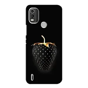 Чехол с изображением вкусной еды для Nokia C21 Plus (Чёрная клубника)