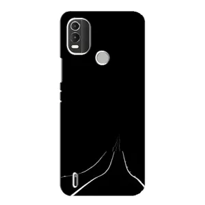 Чехол с картинками на черном фоне для Nokia C21 Plus (Дорога)