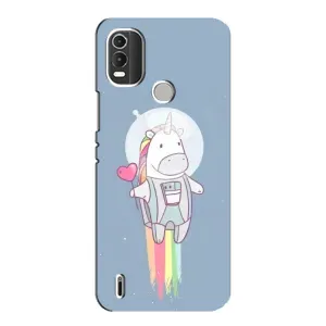Чехол Unicorn на Nokia C21 Plus (Единорог космонавт)