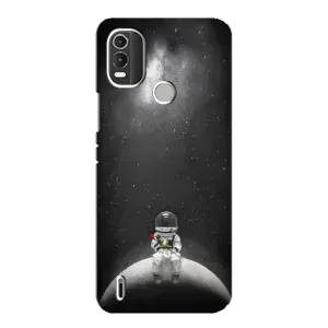 Силиконовый Чехол с принтом "Космонавты" на Nokia C21 Plus (Космонавт романтик)