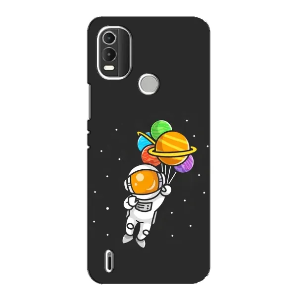 Чехол с рисунком «Космонавт с шариками» для Nokia C21 Plus