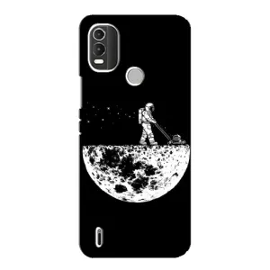 Силиконовый Чехол с принтом "Космонавты" на Nokia C21 Plus (Космонавт)