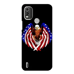 Чехол Флаг USA для Nokia C21 Plus (Крылья США)