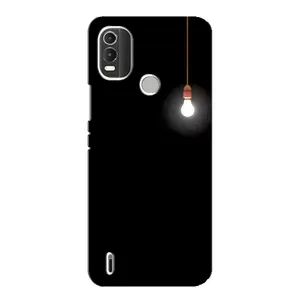 Чехол с картинками на черном фоне для Nokia C21 Plus (Лампочка)