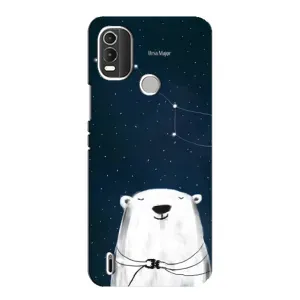 Силиконовый бампер с картинкой животных для Nokia C21 Plus (Медведица)