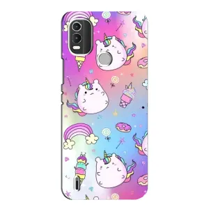 Чехол Unicorn на Nokia C21 Plus (Радуга и Единорог)