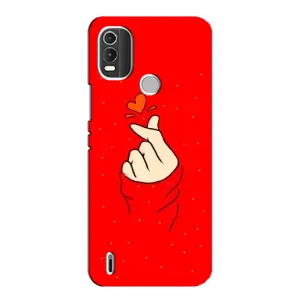 Чехлы (Знак сердечка) на Nokia C21 Plus (Сердце на красном)