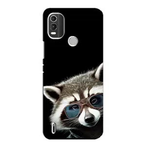 Силиконовый Чехол с Енотами на Nokia C21 Plus (Стильный Енот)