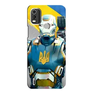 Силиконовый Чехол на Nokia C21 Plus (Я-Украина) (Украинский робокоп)
