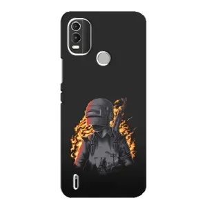 Силиконовый чехол с картинкой "Герой Pubg" на Nokia C21 Plus (В огне)