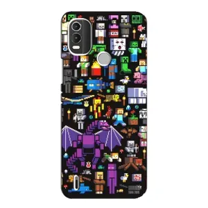 Чехол майнкрафт для Nokia C21 Plus (Все персонажи)