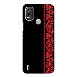 Силиконовый Чехол на Nokia C21 Plus с картинкой Вышиванки (Вышиванка на черном)