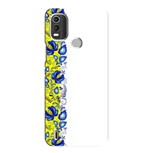 Силиконовый Чехол на Nokia C21 Plus с картинкой Вышиванки (Желто-синяя вышиванка)