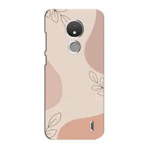 Чехол цветочный дизайн для Nokia C21 (Коричневый фон)