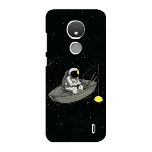 Силиконовый Чехол с принтом "Космонавты" на Nokia C21 (Космонавт на рыбалке)