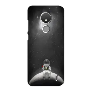 Силиконовый Чехол с принтом "Космонавты" на Nokia C21 (Космонавт романтик)