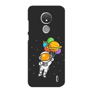Силиконовый Чехол с принтом "Космонавты" на Nokia C21 (Космонавт с шариками)