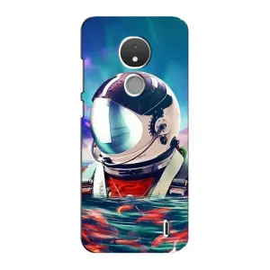 Силиконовый Чехол с принтом "Космонавты" на Nokia C21 (Космонавт в воде)