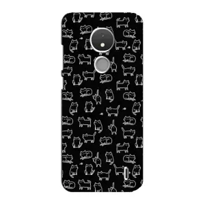 Чехол на тематику: Коты для Nokia C21 (Котики на черном)